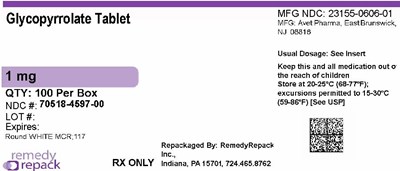 Mm1 (Glycopyrrolate 1mg 70518 4597 00)